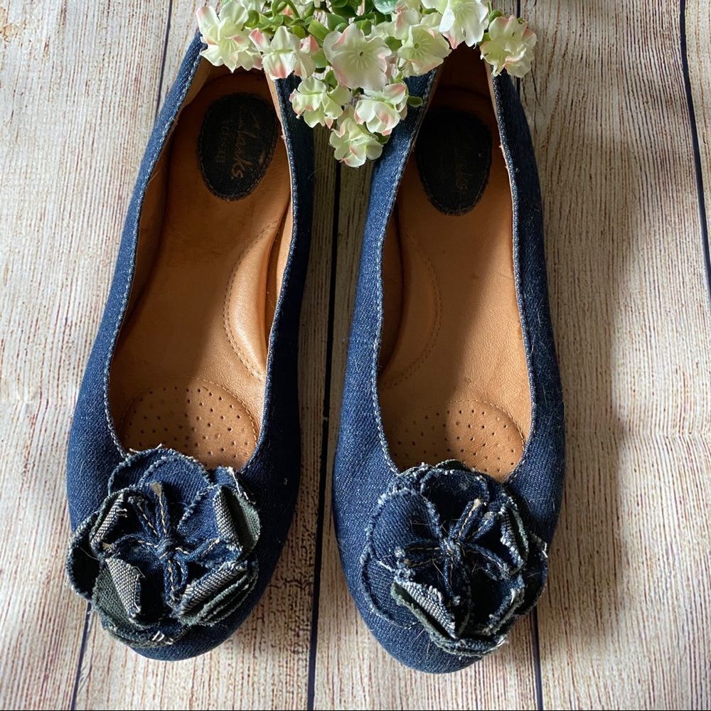 CLARK'S Blue Denim Flats